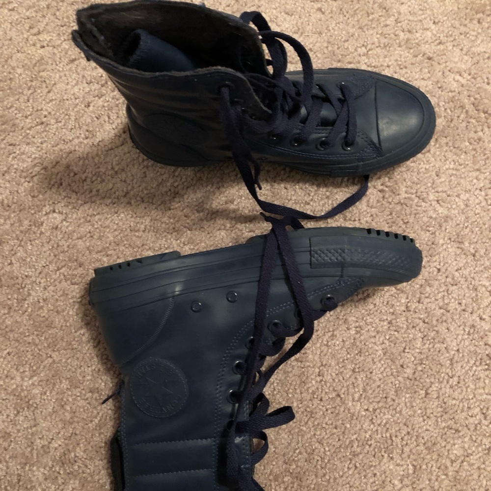 Rubber blue converse! Size 6.5